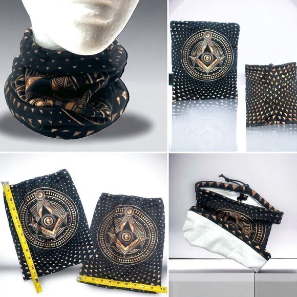 Free Mason l 5-piece Set l Beanie Neck Warmer Ring Necklace Token + Gift l New - Picture 5 of 15